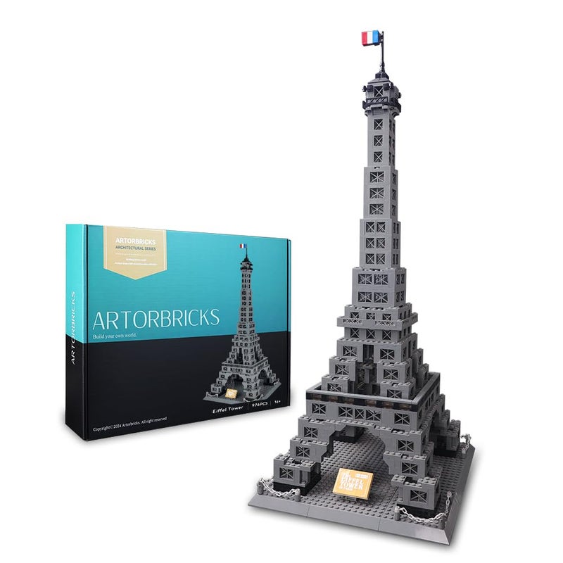 ArtorBricks Eiffel Tower Architecture Model Kit - 976-Piece Premium Building Set for Collectors, Detailed Display & Thoughtful Gift Idea - Image 1